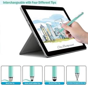img 2 attached to 🖊️ Turquoise Blue Stylus Pens for Touch Screens - Yacig Capacitive Stylus Pen with High Sensitivity, Universal Multi-Stylus for iPad, iPhone, Tablets, Samsung Galaxy & All Touch Devices