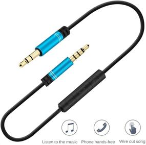 img 3 attached to 🎧 VONOTO 3.5mm AUX Audio Cable with In-Line Remote Microphone Volume Control for Apple iPhone Android Samsung – Headphone/Headset Replacement Option