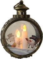 retro christmas tea light flameless candle battery operated led night lights for festival home table decoration - christmas lights (bronze - snowman, small) логотип