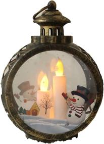 img 3 attached to Retro Christmas Tea Light Flameless Candle Battery Operated LED Night Lights for Festival Home Table Decoration - Christmas Lights (Bronze - Snowman, Small)