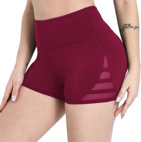 img 4 attached to DIELUSA Women's High Waist Yoga Shorts: Ultimate Tummy Control for Effective Workout & Running