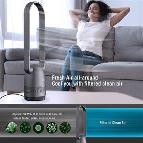 img 3 attached to 🌬️ Mitcent Bladeless Air Purifier Fan - Efficiently Capture 99.95% of Smoke, Dust, Pollen, and Dander - 40 Inch Black