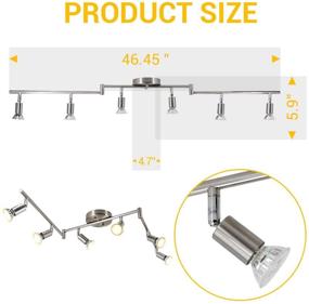 img 1 attached to 🔦 Versatile LED 6-Light Track Light Kit: Matte Nickel Ceiling Spot Light Set with Rotatable Heads, High CRI≥90, Ideal for Exhibition or Hallway - Includes 6X 5W LED GU10 Bulbs (2700K, 510LM)