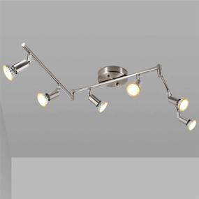 img 4 attached to 🔦 Versatile LED 6-Light Track Light Kit: Matte Nickel Ceiling Spot Light Set with Rotatable Heads, High CRI≥90, Ideal for Exhibition or Hallway - Includes 6X 5W LED GU10 Bulbs (2700K, 510LM)