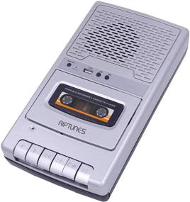 img 1 attached to Retro Shoebox Cassette Recorder Player with USB Audio Music Digital Converter - Riptunes Portable, Classroom Cassette Player and Recorder with Built-in Microphone for Cassette-MP3 Conversion