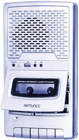 img 3 attached to Retro Shoebox Cassette Recorder Player with USB Audio Music Digital Converter - Riptunes Portable, Classroom Cassette Player and Recorder with Built-in Microphone for Cassette-MP3 Conversion