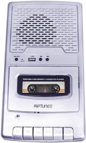 img 4 attached to Retro Shoebox Cassette Recorder Player with USB Audio Music Digital Converter - Riptunes Portable, Classroom Cassette Player and Recorder with Built-in Microphone for Cassette-MP3 Conversion