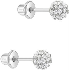 img 3 attached to 🔥 High-Quality 4mm Sparkling Fireball CZ Screw Back Earrings for Toddlers & Girls - 925 Sterling Silver Studs for Little Girls with Sensitive Ears