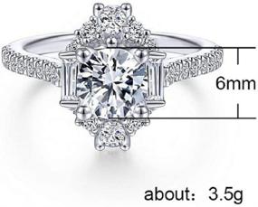 img 3 attached to Мода Wenbin Обручальное кольцо с камнем из циркона Cushion Cut 4ct 5A: потрясающее обручальное кольцо с одним камнем для помолвки с серебряным стержнем из 925 серебра и белым топазом CZ, размер 9.