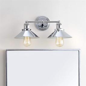 img 2 attached to 🔆 JONATHAN Y JYL7424A June 17.5" 2-Light Metal Shade Farmhouse Wall Sconce: Stylish Bedroom, Livingroom, and Bathroom Lighting Solution in Chrome