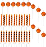 🏀 36-pack basketball party cake topper candles with holders logo