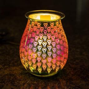 img 3 attached to 🌈 Stunning VP Home 3D Art Glass Polychromatic Fragrance Warmer: Interlocking Burst Design