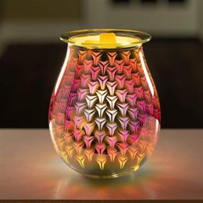 img 2 attached to 🌈 Stunning VP Home 3D Art Glass Polychromatic Fragrance Warmer: Interlocking Burst Design