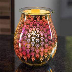 img 1 attached to 🌈 Stunning VP Home 3D Art Glass Polychromatic Fragrance Warmer: Interlocking Burst Design