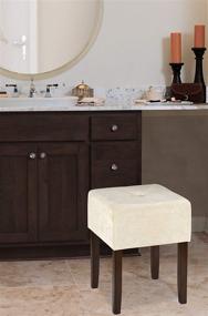 img 1 attached to Hillsdale Furniture Bellamy Backless Vanity Stool, Beige - Stylish Seating for Your Vanity Setup