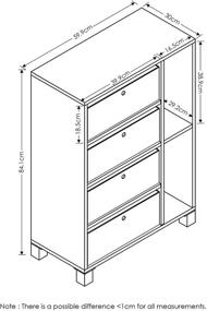 img 3 attached to 🗄️ Organize in Style: FURINNO Andrey Multipurpose Storage Cabinet in French Oak Grey/Black