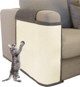 img 4 attached to 🐱 Natural Sisal Cat Scratch Furniture Protector for Sofa, Couch, and Chair
