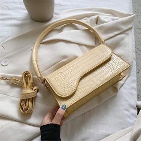 img 2 attached to 👜 AMHDV Ретро Классическая сумка с плечевым ремнем в стиле крокодила: Маленькая сумка через плечо для женщин с улучшенным SEO