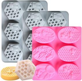 img 4 attached to 🐝 Pendolr 3 Pack Honeycomb Bee Silicone Soap Molds - 6 Cavities, Ideal for Baking, Ice Cube Tray, Easy Release