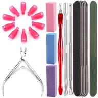 borogo nail polish remover tool kit - complete set with cuticle peeler, pusher, nipper, remover clips, clippers, and nail buffer files logo