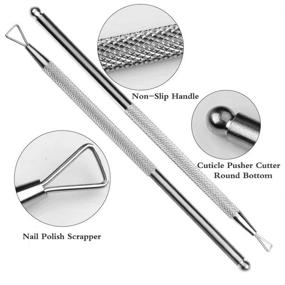 img 1 attached to Borogo Nail Polish Remover Tool Kit - Complete Set with Cuticle Peeler, Pusher, Nipper, Remover Clips, Clippers, and Nail Buffer Files