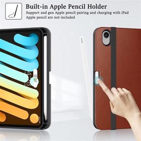 img 2 attached to 📱 Soke iPad Mini 6 Case 2021 - Premium PU Leather Folio Stand, Multi-View Angles, Shockproof TPU Back Cover - Brown