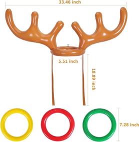 img 3 attached to 🦌 Inflatable Reindeer Antler Ring Toss Game Set - Fun Family Xmas Party Supplies with 3 Antlers and 18 Rings