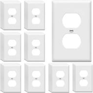 🧱 enerlites duplex receptacle outlet wall plate, high gloss finish, 1-gang 4.50&#34; x 2.76&#34;, unbreakable polycarbonate thermoplastic, ul listed, 8821-w-40pcs, white (pack of 40) логотип