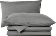 🛏️ full size microfiber bed sheets - befen 1800 thread count full sheet set with deep pocket - 4-piece full fitted sheet set in light gray (full) logo