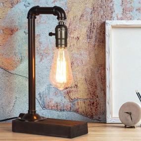 img 3 attached to 🏭 HAITRAL Retro Vintage Table Lamp: Industrial Loft Style Steam Punk Lamp for Bedside, Living Room, Kitchen, Café, Store, Pub, Dorm