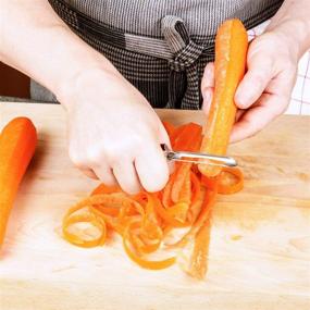 img 1 attached to 🔪 Premium Stainless Steel Peeler Set for Effortless Kitchen Veggie and Fruit Peeling - Ideal for Carrots, Potatoes, and More!