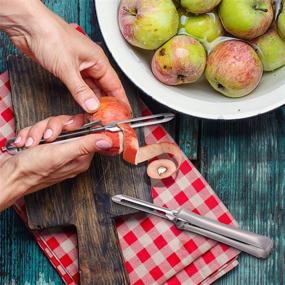 img 2 attached to 🔪 Premium Stainless Steel Peeler Set for Effortless Kitchen Veggie and Fruit Peeling - Ideal for Carrots, Potatoes, and More!