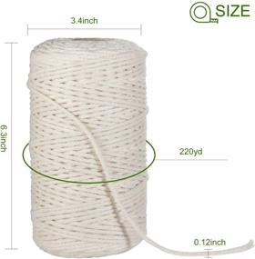 img 3 attached to 220 Yards of 3mm Macrame Cord by POZEAN - Natural Cotton Rope for Wall Hangings, Plant Hangers, DIY Crafts, Knitting, Christmas, Weddings - Beige Yellow Color
