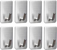 🔑 meirenda self adhesive hooks - removable wall hangers for bathroom towels, office, home, kitchen - sticky adhesive hanging hooks for keys, bags, robes (8-pack) logo