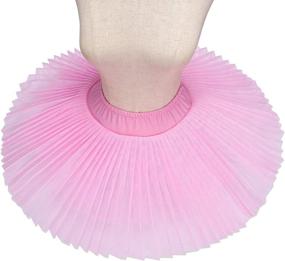 img 1 attached to 🩰 Professional Swan Ballet Tutu Skirt: WENDYWU Women's Organdy Platter Performance Leotard Skirt