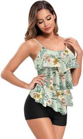 img 1 attached to SHEKINI Swimsuit Flounce Tankini Boyshorts Women's Clothing