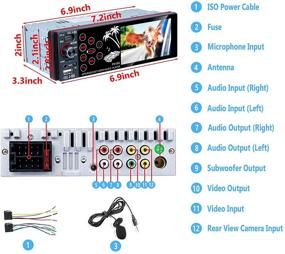 img 3 attached to 🚗 Одинарный автомагнитола с сенсорным экраном 3,8 дюйма для автомобиля с Bluetooth и FM-радио - MP5-плеер + громкоговоритель + быстрая зарядка USB + USB SD AUX-in + SWC + камера заднего вида.