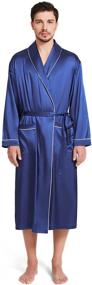 img 4 attached to SIORO Bathrobe Luxurious Long Sleeve Kimono Men's Clothing