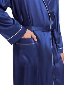 img 1 attached to SIORO Bathrobe Luxurious Long Sleeve Kimono Men's Clothing