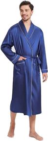 img 3 attached to SIORO Bathrobe Luxurious Long Sleeve Kimono Men's Clothing