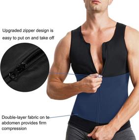 img 3 attached to 👕 Eleady Men's Slimming Compression Shirt Undershirt Body Shaper Workout Tank Top Sport Vest with Zipper