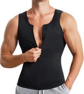 👕 eleady men's slimming compression shirt undershirt body shaper workout tank top sport vest with zipper логотип