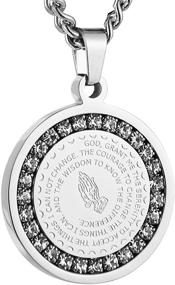 img 4 attached to Gold Stainless Steel Praying Hands Coin Medal Pendant by HZMAN: Bible Verse Prayer Necklace for Christians