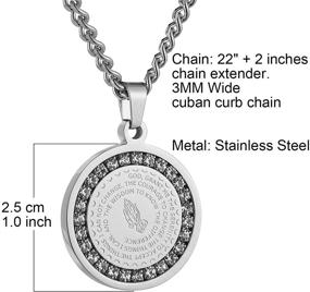 img 1 attached to Gold Stainless Steel Praying Hands Coin Medal Pendant by HZMAN: Bible Verse Prayer Necklace for Christians