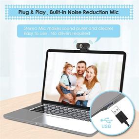 img 1 attached to High-Definition Webcam with Microphone for Recording, Gaming, and More – 1080p Full HD Video, 110° Widescreen Angle, USB Connection for Desktop, Laptop Computers