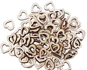 img 4 attached to 💕 Hollow Heart Wooden Confetti: 100pcs Rustic Scatter Hearts for Wedding Table Decoration and Crafting