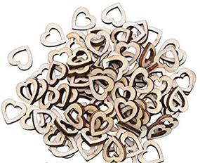 img 3 attached to 💕 Hollow Heart Wooden Confetti: 100pcs Rustic Scatter Hearts for Wedding Table Decoration and Crafting