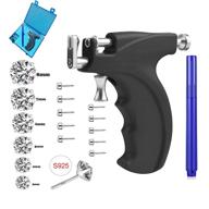 professional body piercing kit with reusable ear piercing gun, 16 pairs of stud earrings (6 pairs of sterling silver stud earrings + 10 pairs of gun stud earrings) logo