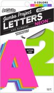 🎨 artskills jumbo 4" neon paper poster letters and numbers: ideal for crafts & projects, 190 pcs logo