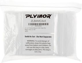 img 1 attached to 🛍️ Shop Plymor Heavy Duty Plastic Reclosable Zipper Bags, 4 Mil, 4" x 4" - Pack of 100